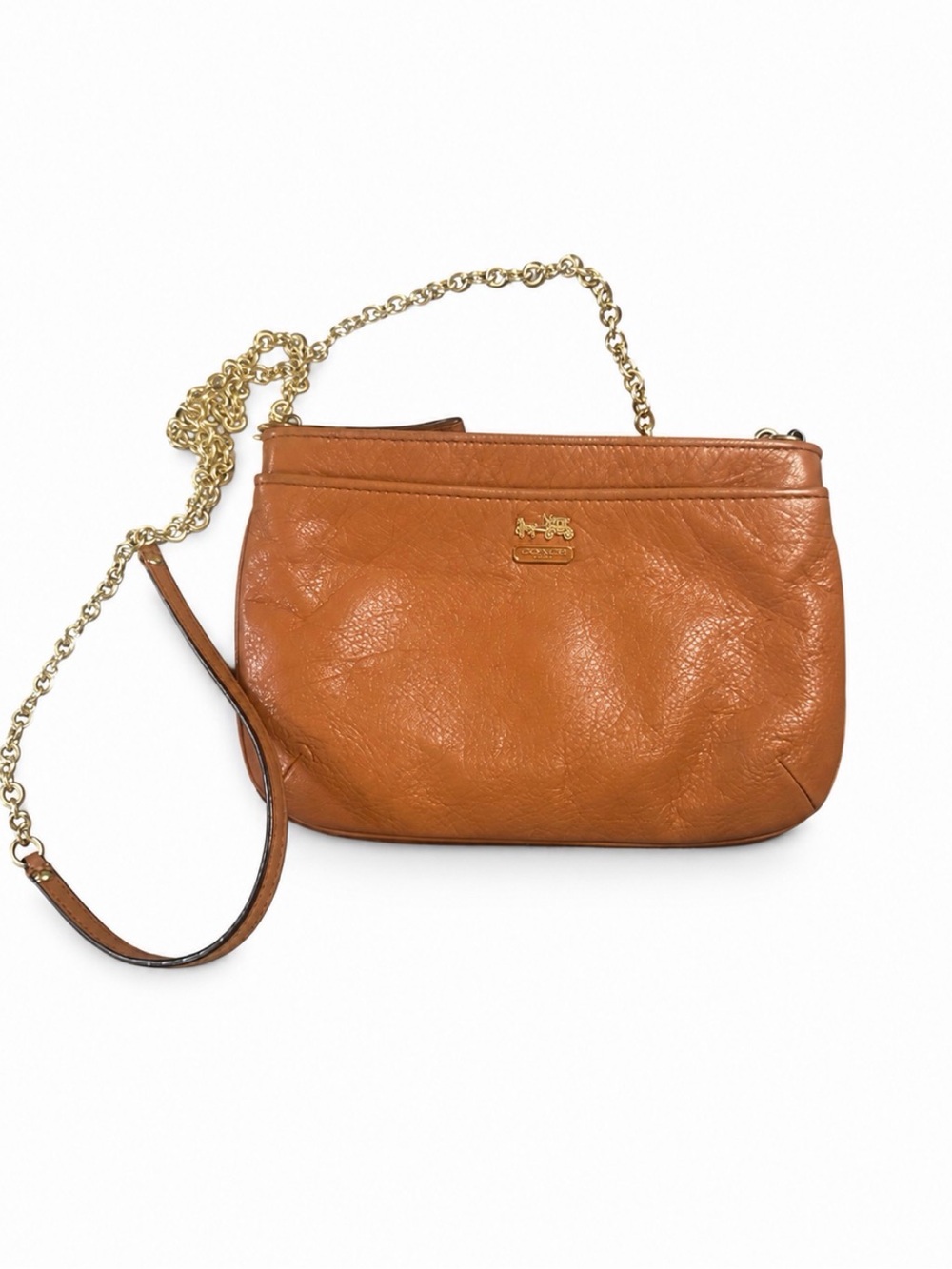 Coach Madison Isabelle Cognac Leather Crossbody Bag